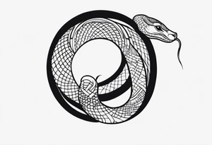 Snake tattoo for placement down the spine with the head positioned at the bottom to symbolise a journey of healing with a slight incorporation of yin yang tattoo idea