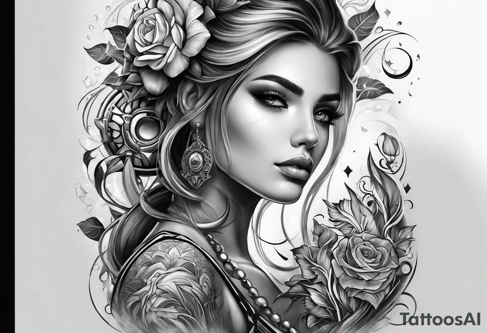 full sleeve mechanical tattoo idea