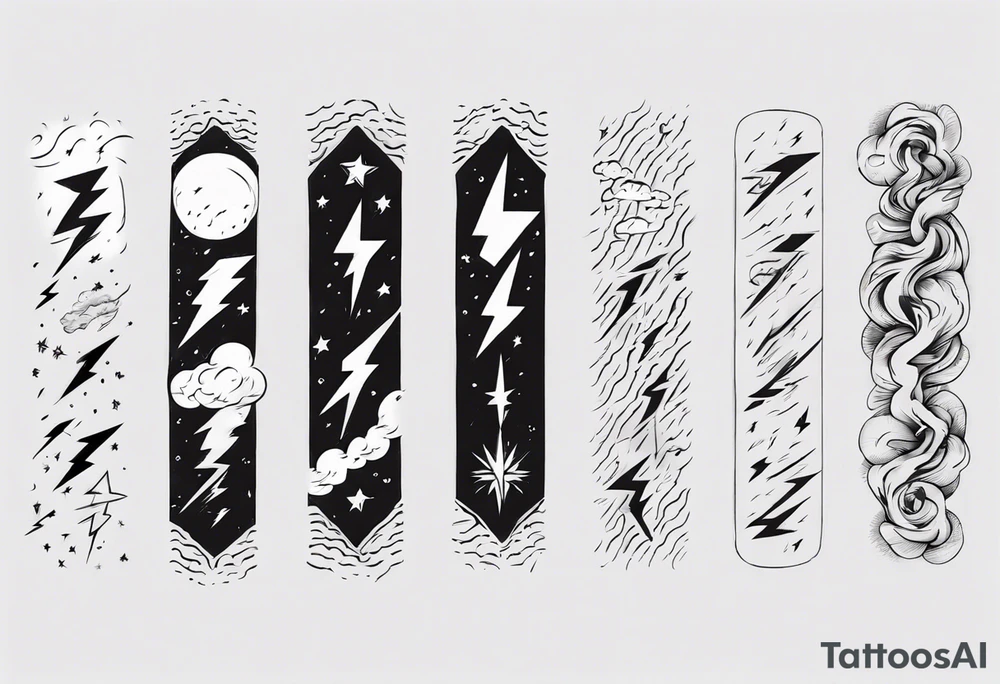 forearm sleeve lightning and clouds pattern tattoo idea forearm sleeve lightning and clouds pattern tattoo idea