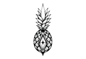 Pineapple Pubic crown
 diamond vagina and anus tattoo idea