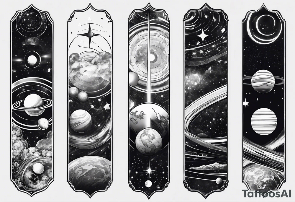 solar system spine tattoo idea