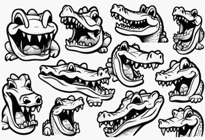 A cute cartoon crocodile crying tattoo idea