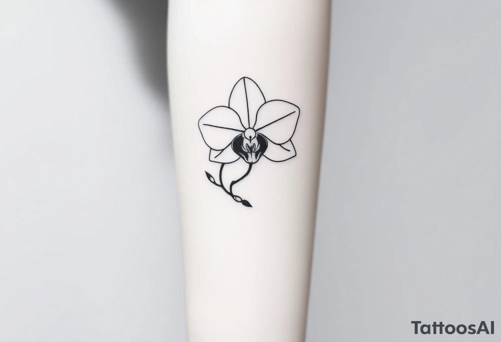 Orchid with vines tattoo idea