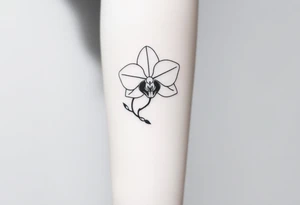 Orchid with vines tattoo idea