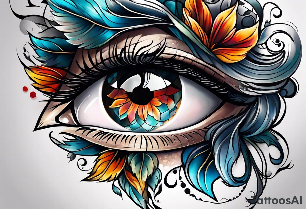 Open eye tattoo idea