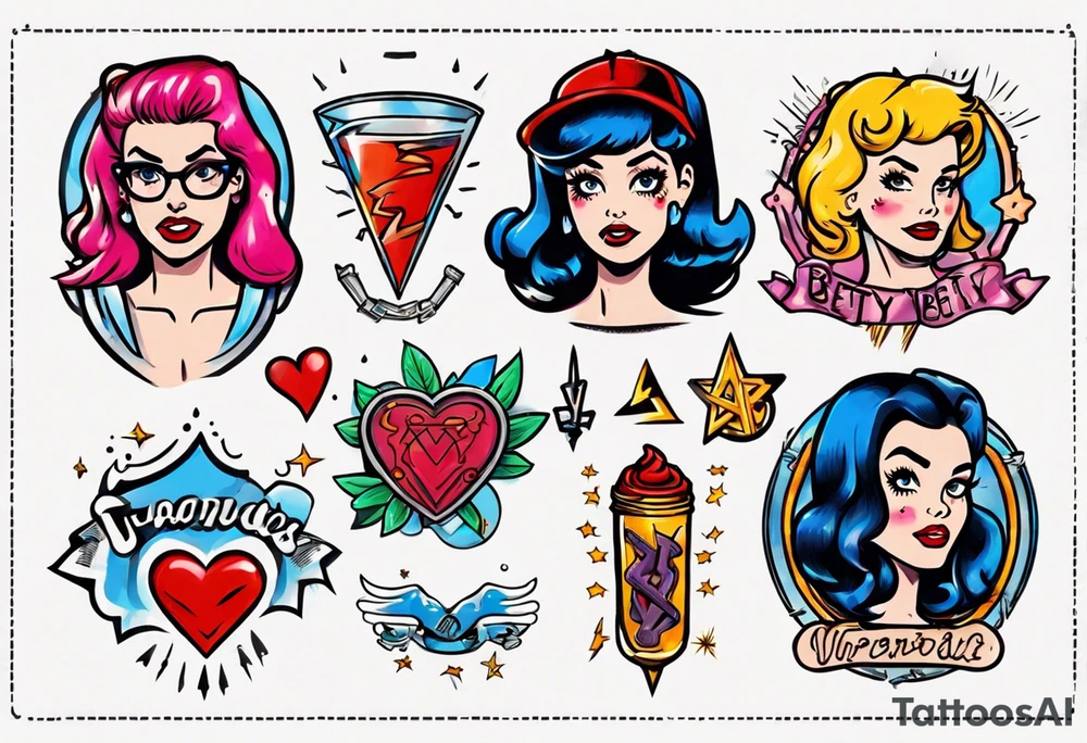 Betty and Veronica symbols tattoo idea