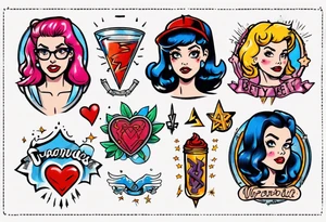 Betty and Veronica symbols tattoo idea