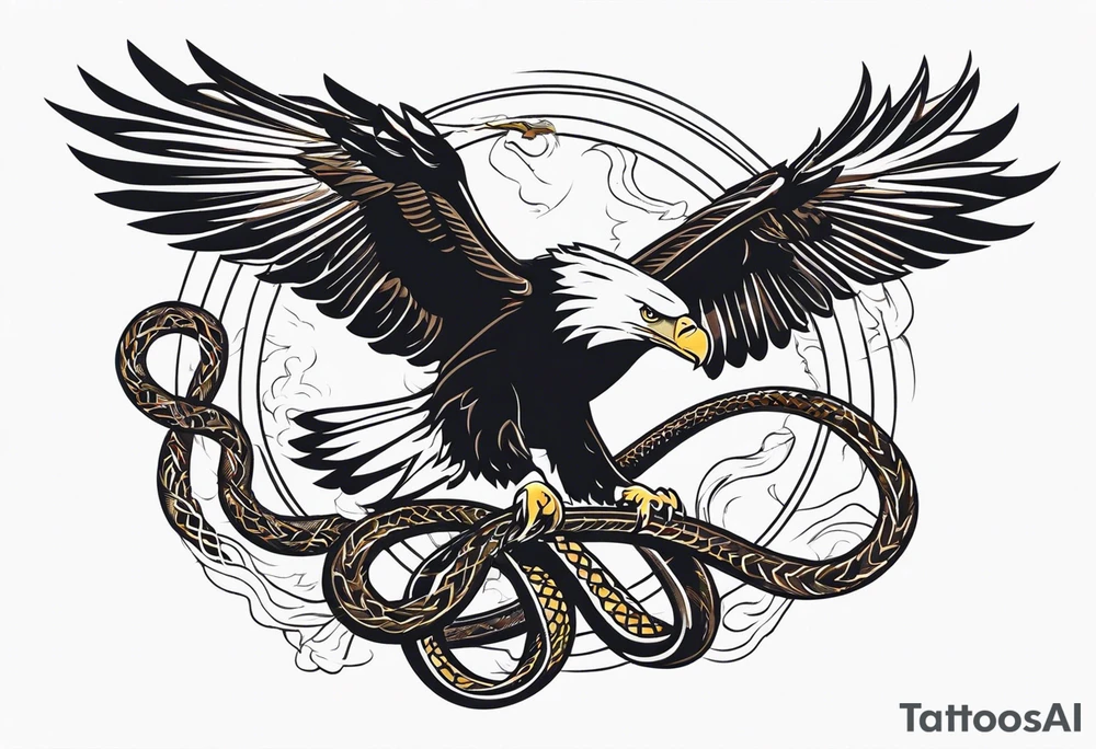 Slacic eagle fighting a snake tattoo idea