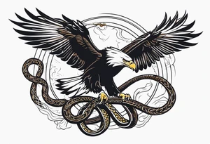Slacic eagle fighting a snake tattoo idea