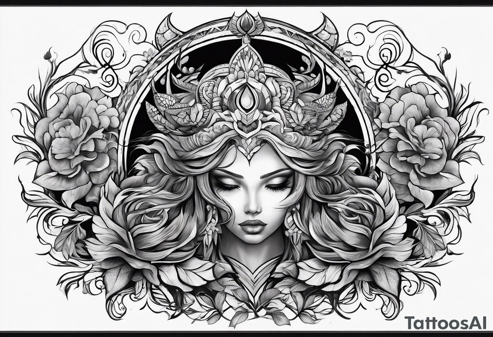 Monochrome nature's fury tattoo idea