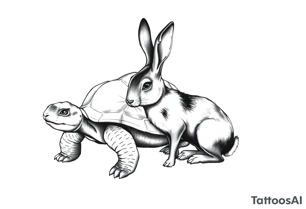 Tortoise and hare tattoo idea