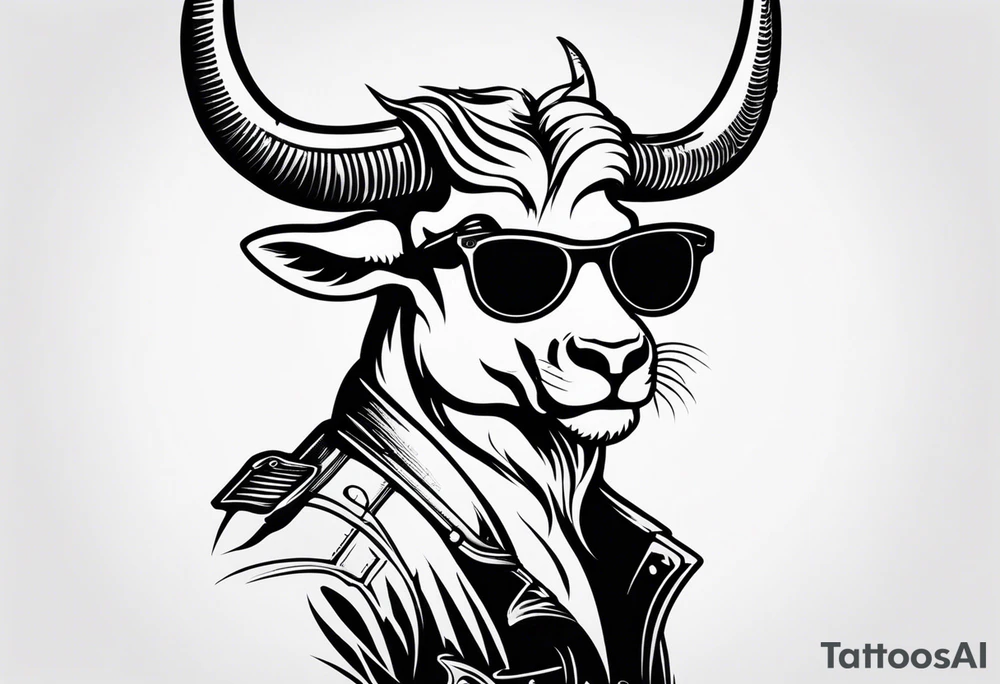 capricorn with sunglasses and shotgun tattoo idea