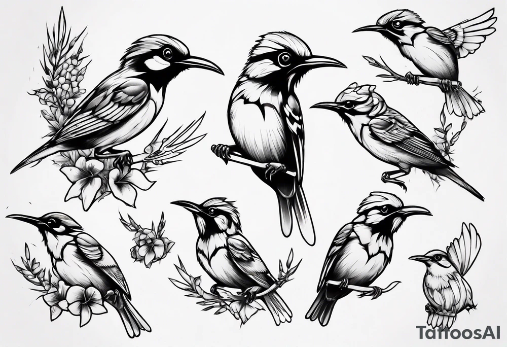 growling honey eater tattoo idea