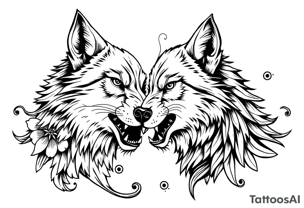 Big bad wolf blowing kisses tattoo idea