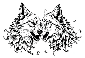 Big bad wolf blowing kisses tattoo idea