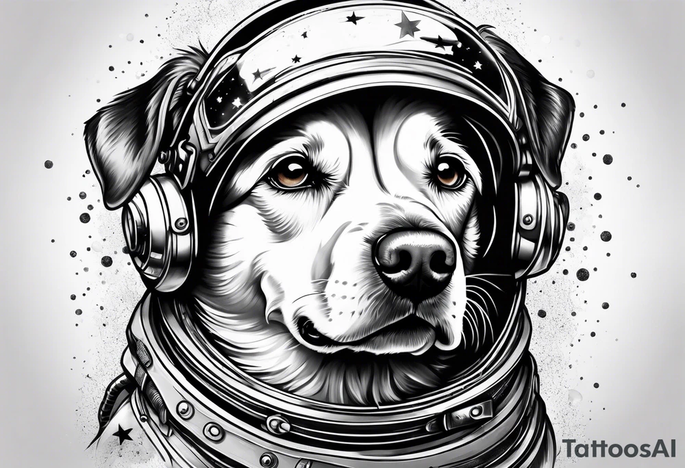 dog in space tattoo idea