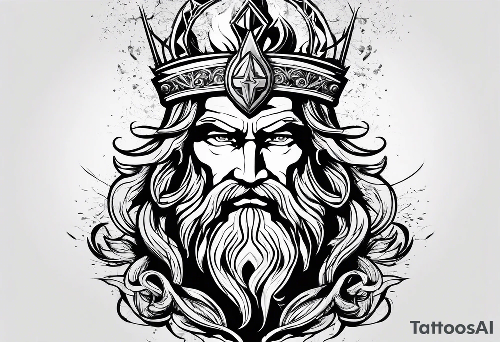 zeus lightning bolt cross with poseidon trident tattoo idea zeus lightning bolt cross with poseidon trident tattoo idea