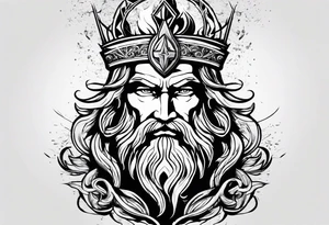 zeus lightning bolt cross with poseidon trident tattoo idea
