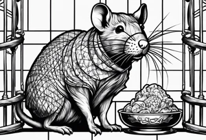 Rat chef behind bars tattoo idea