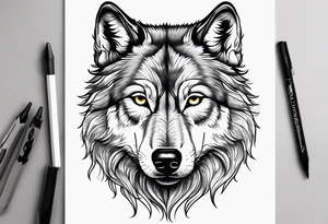 Wolf face toddle face tattoo idea