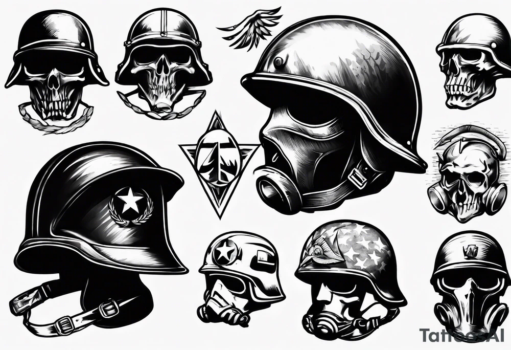 ww2 helmet tattoo idea