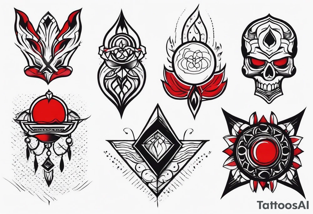 Simple design black and red tattoo for men tattoo idea