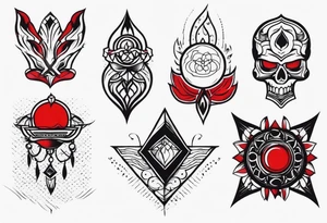 Simple design black and red tattoo for men tattoo idea