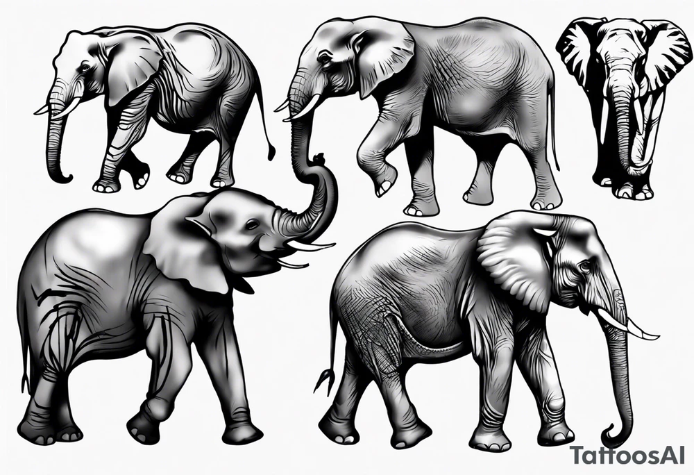 Elephant male tattoo realistic tattoo idea