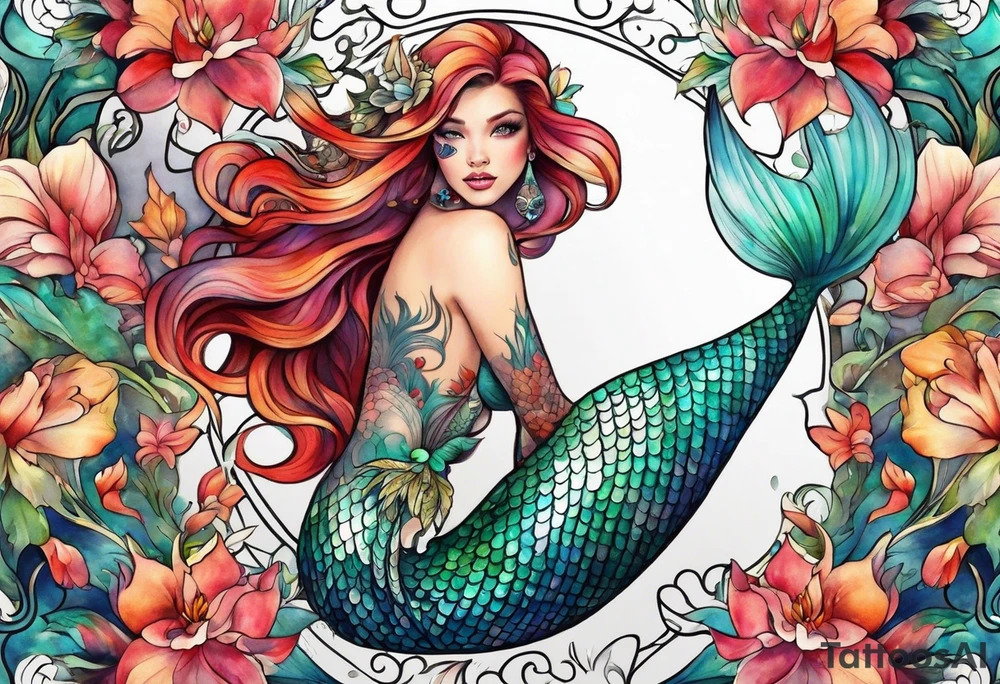 Mermaid tattoo idea