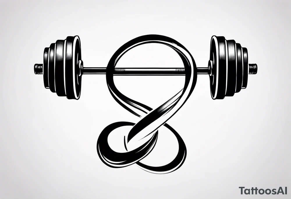 Infinity symbol with ex dumbbell tattoo idea