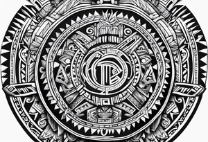 aztec rune sleeve tattoo idea
