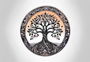 tiny tree of life tattoo idea