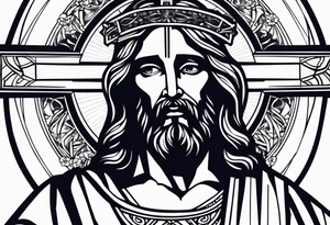 Jesus holding cross tattoo idea