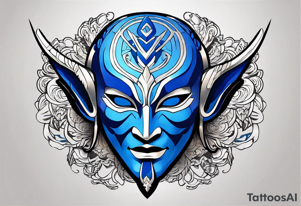 the Blue Spirit Mask from Avatar the Last Air Bender worn by Zuko tattoo idea