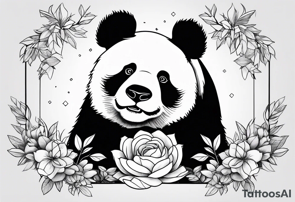 Make me a panda bear suring tattoo idea