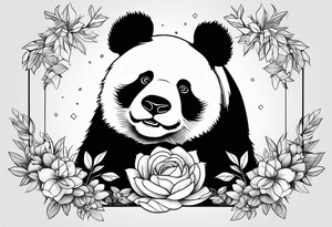 Make me a panda bear suring tattoo idea