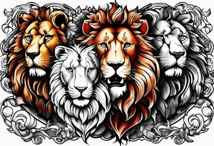 english three lions tattoo idea