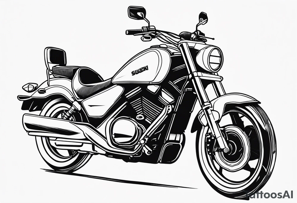 motorcycle suzuki intruder 125cc front view tattoo idea