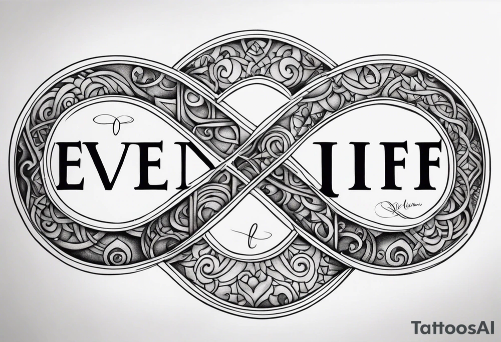 The words “Even If” and infinity symbol tattoo idea