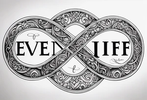 The words “Even If” and infinity symbol tattoo idea