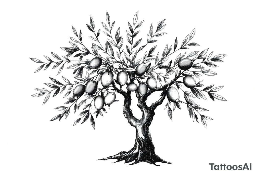 Olive tree tattoo idea