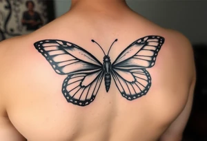 Powerful unique butterfly half women half butterfly with the names Adian &Joziah in it make thier names noticeable tattoo idea