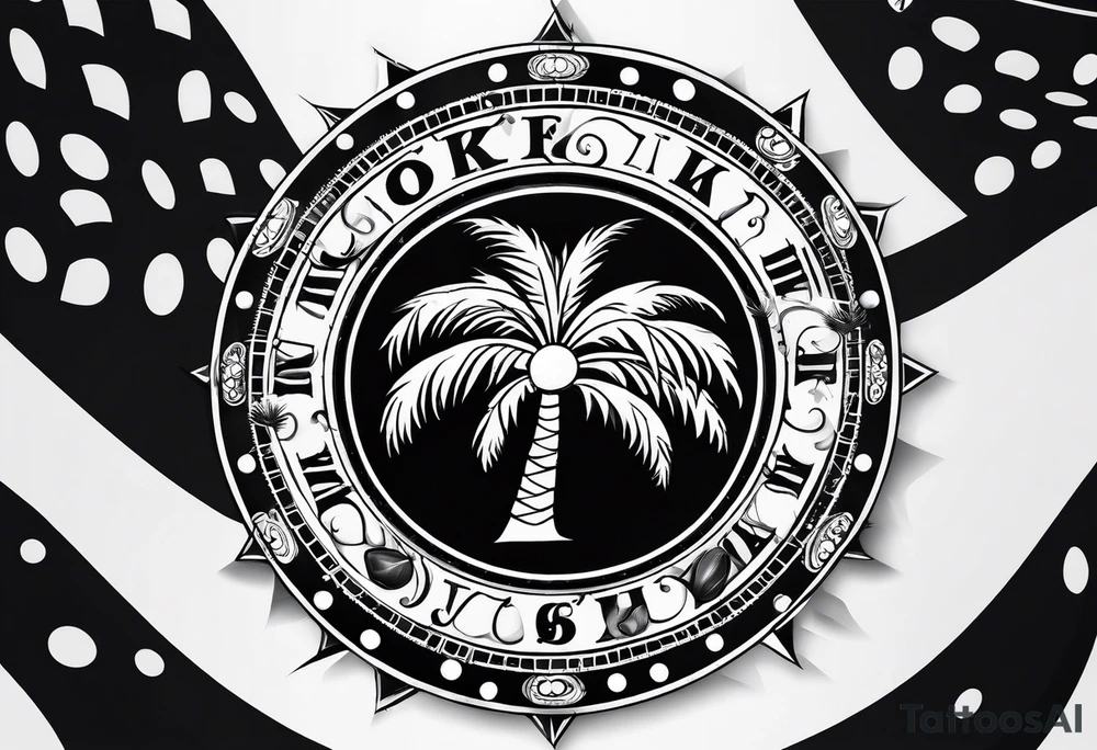 ROULETTE casino card games dice sun palm tree tattoo idea ROULETTE casino card games dice sun palm tree tattoo idea