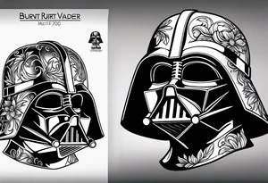 Burnt darth vader helmet tattoo idea