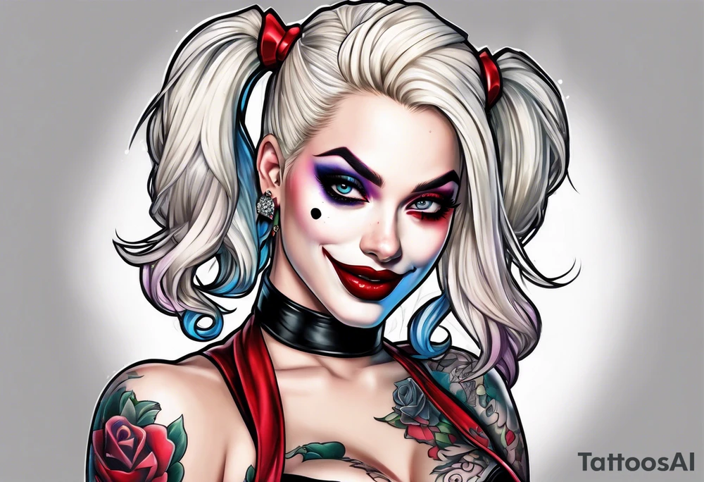 Pinup Harley Quinn tattoo idea