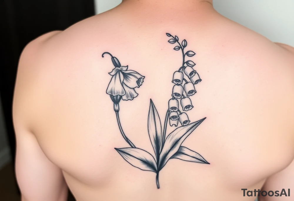 Larkspur and lily of the valley tattoo idea