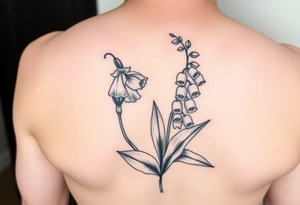 Larkspur and lily of the valley tattoo idea