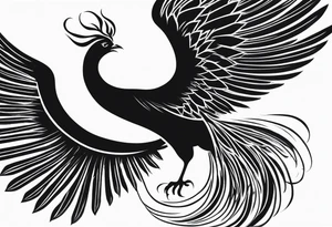 Mythical phoenix, whose body and tail can wind down and cover more of your back. tattoo idea