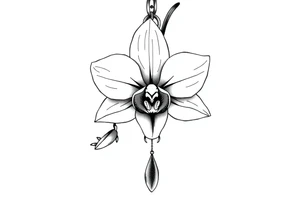 Chain drop flower orchid tattoo idea
