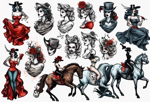 Headless horsewoman
Pin up tattoo idea